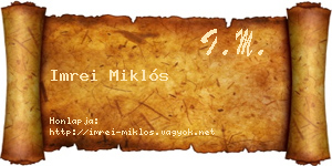 Imrei Miklós névjegykártya