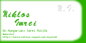 miklos imrei business card